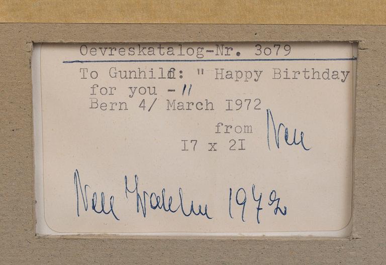 Nell Walden, watercolur signed.