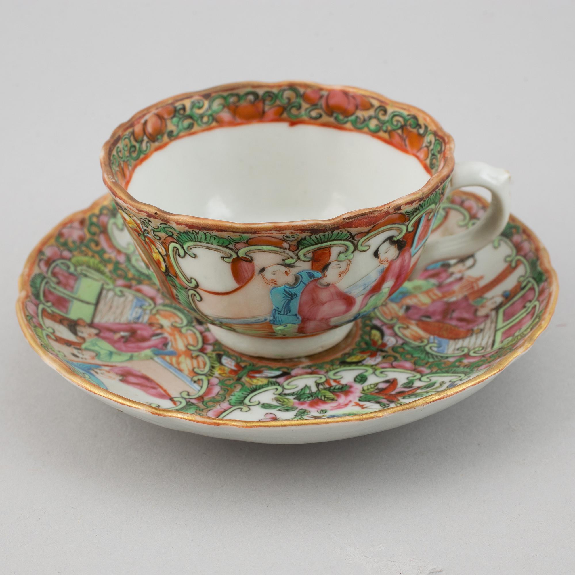 PORSLINSFÖREMÅL, 6 delar, porslin. Qingdynastin, 1700-1800-tal samt Kina, 1900-tal.