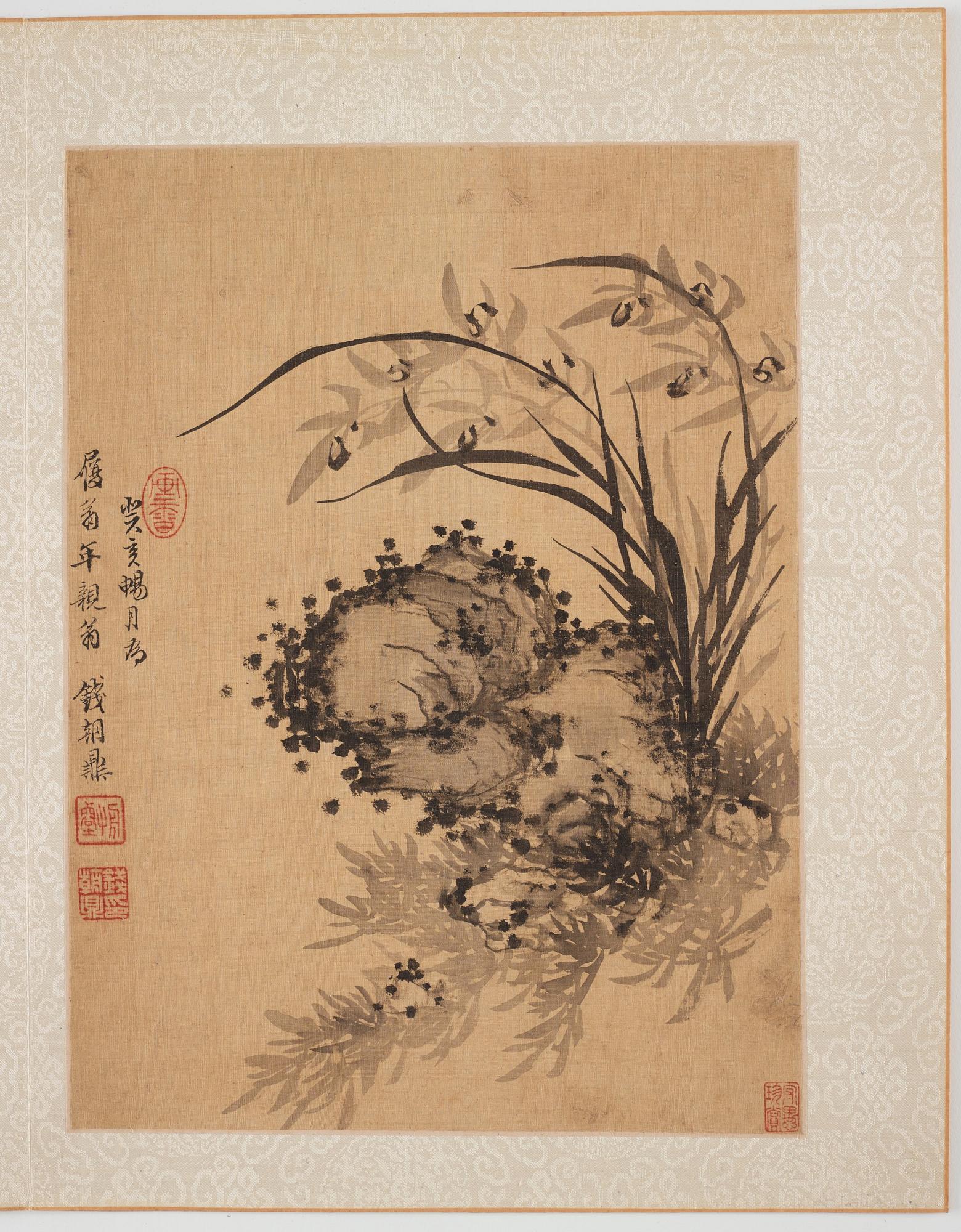 An album with 12 paintings by Qing dynasty artists, circa 1900. Attributed to Zhang Jian, Shou Ping, Yang Jin, after.