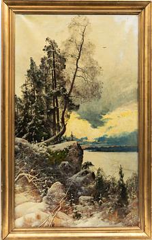 Arvid Mauritz Lindström, Twilight Landscape, winter.