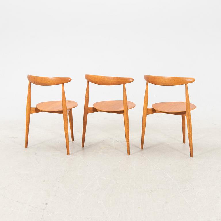 Hans J Wegner, stolar, 6 st, "Hjertestolen". Fritz Hansen, Danmark, 1950/60-tal.