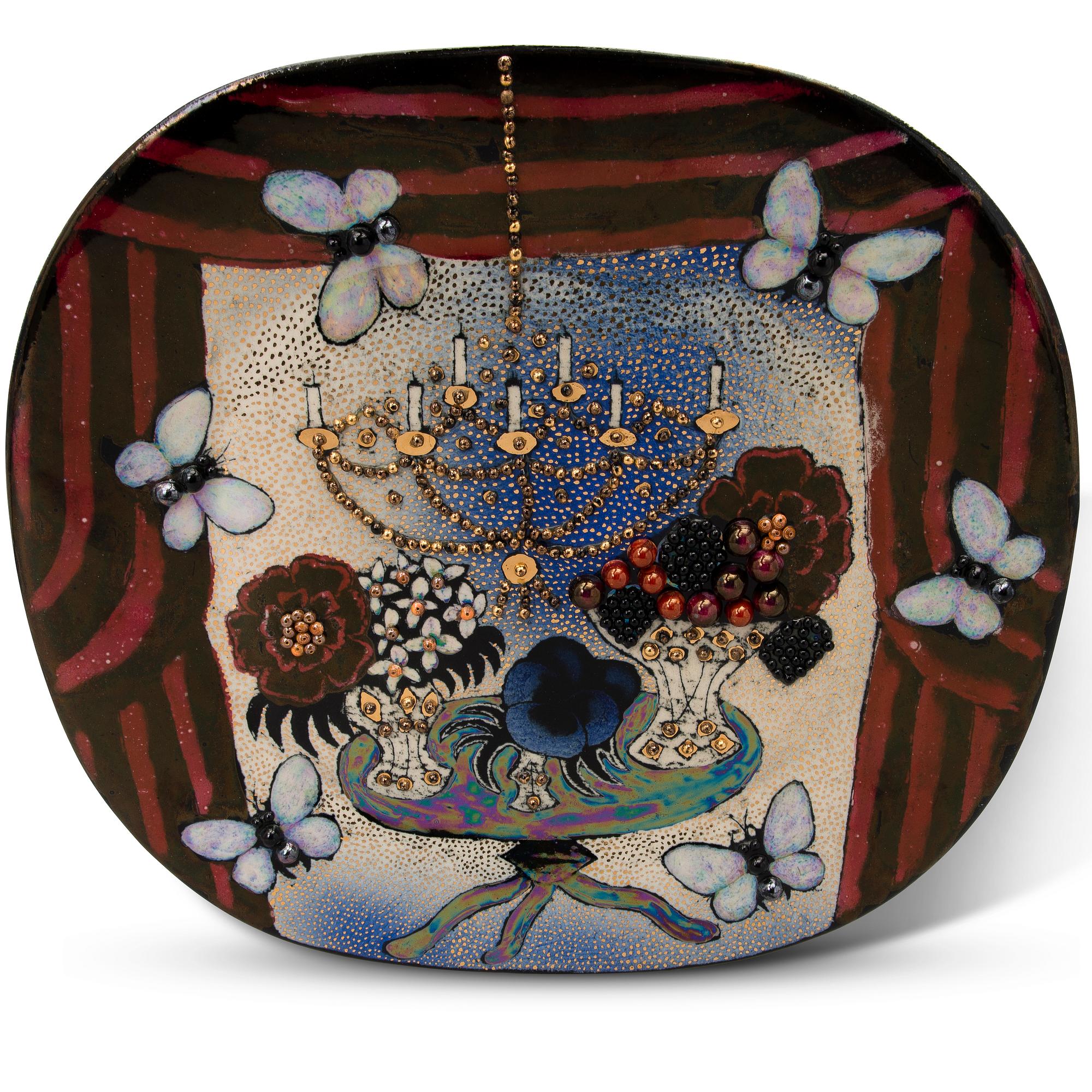 Birger Kaipiainen, A stoneware decorative dish signed Kaipiainen, Arabia.