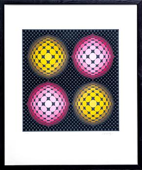Victor Vasarely, färgserigrafi signerad och numrerad 204/250.