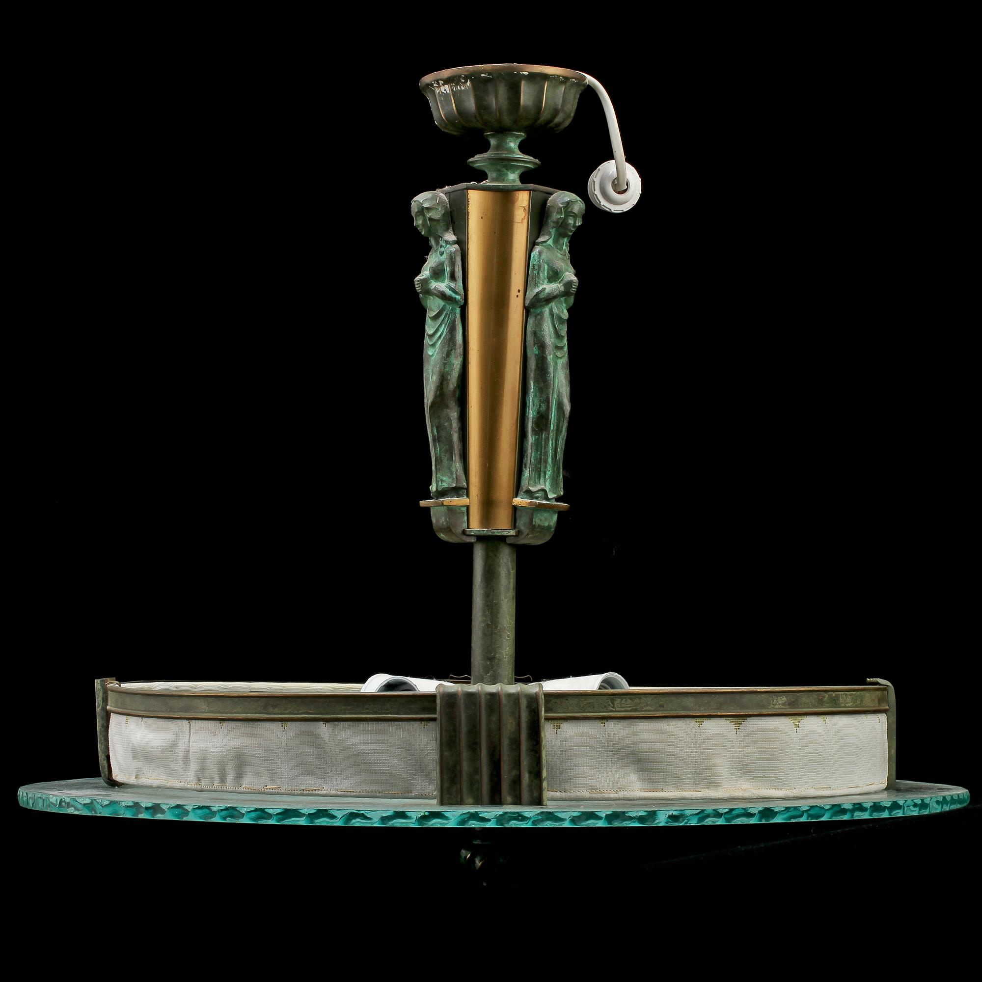 TAKLAMPA, art deco, 1900-talets första hälft. H 50.