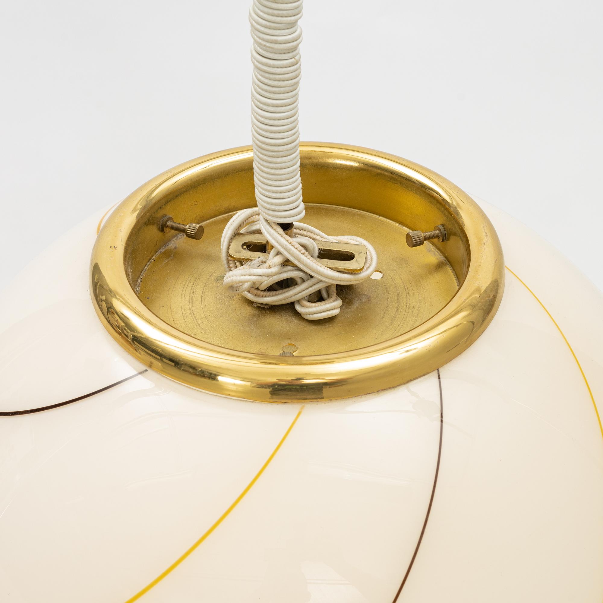 A glass ceiling lamp, probably Murano, Italy, second half of the 20th Century.