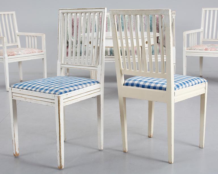 SALONGSGRUPP, 6 delar, gustaviansk stil, 1910-20-tal.