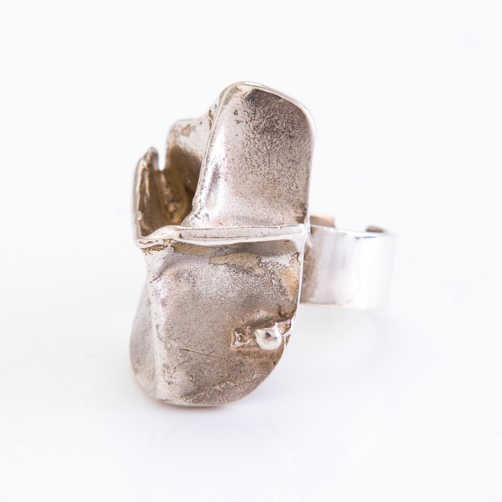 BJÖRN WECKSTRÖM, SORMUS, "Magmassa", KETJU ja KORVAKORUT, sterlinghopeaa, Lapponia, Helsinki 1971-88.