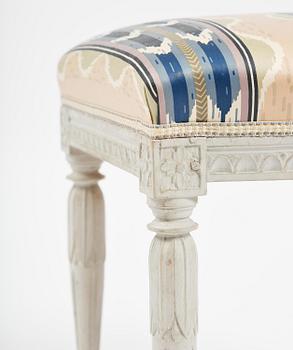 A pair of late Gustavian stools by J. Hammarström (master in Stockholm 1794-1812).