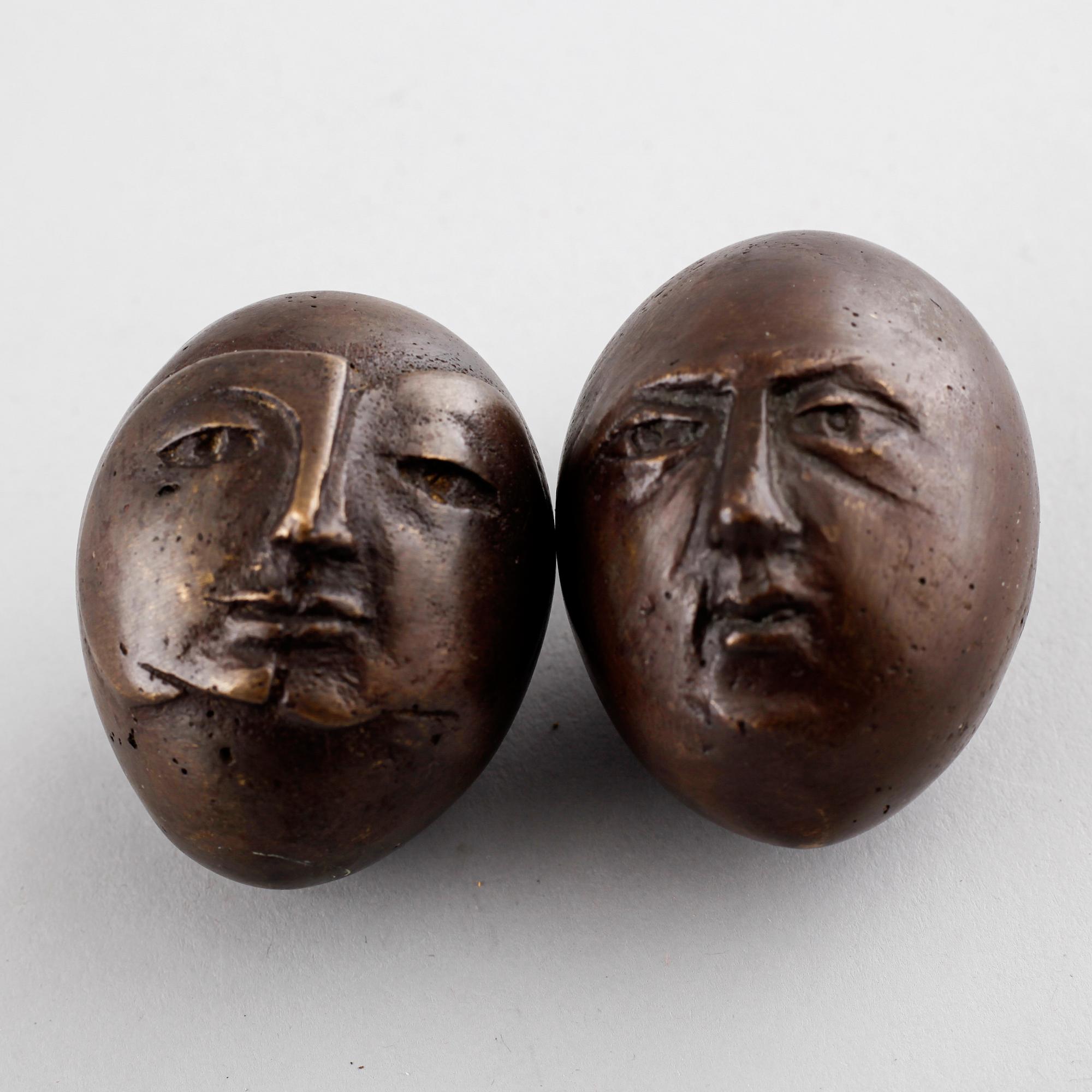 UNKNOWN ARTIST, two bronze sculptures, signed 'O.W.' and numbered 9/100 and 11/100.