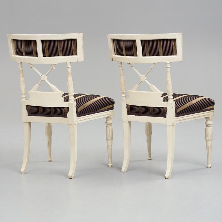 A pair of late Gustavian chairs by Johan Erik Höglander (master in Stockholm 1777).
