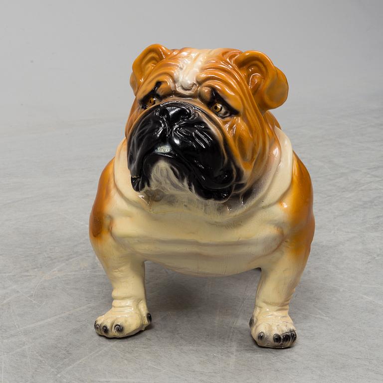 A resin bulldog, contemporary.