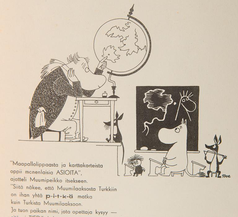 Tove Jansson, Booklet, A Tale of Moomintroll for Suomen Yhdyspankki, Helsinki 1956.