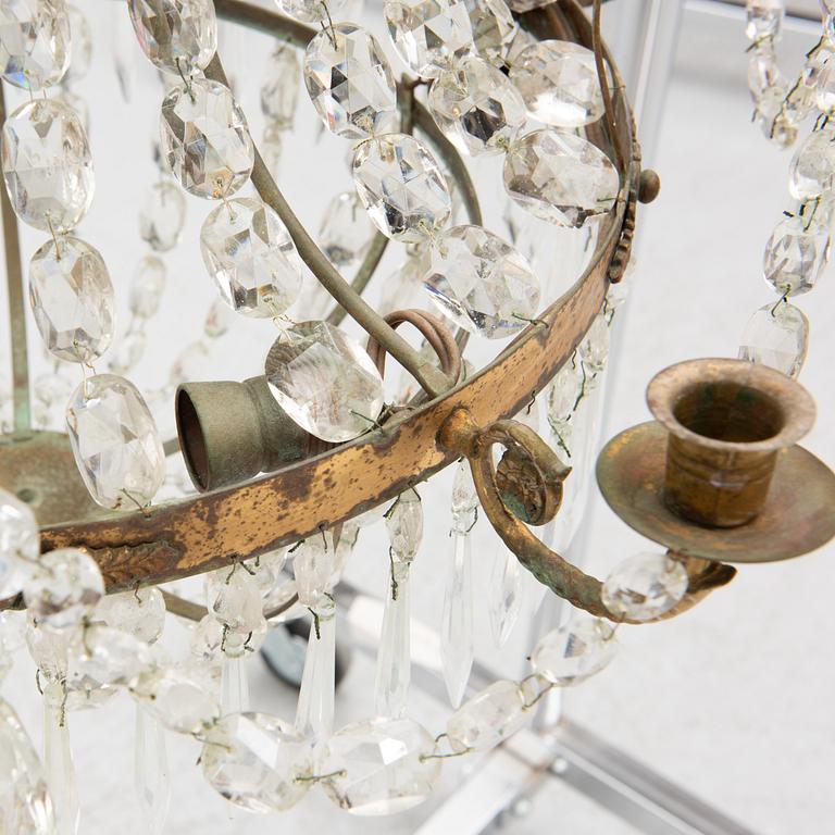 A Gustavian style chandelier, around 1900.