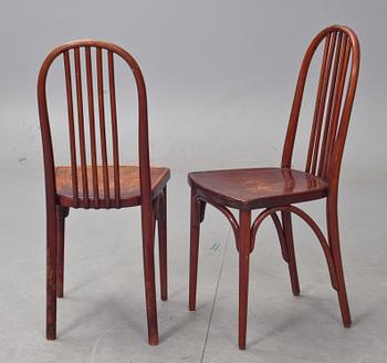 STOLAR, 6 st, Thonet, flertalet etikettmärkta, 1920-30-tal.