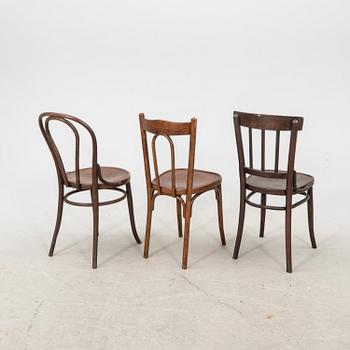 Six similar bent wood chairs from the first half of the 20th century.