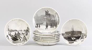 PARTI JULTALLRIKAR, 10 st, porslin, Gustavsberg, 1973-1982.