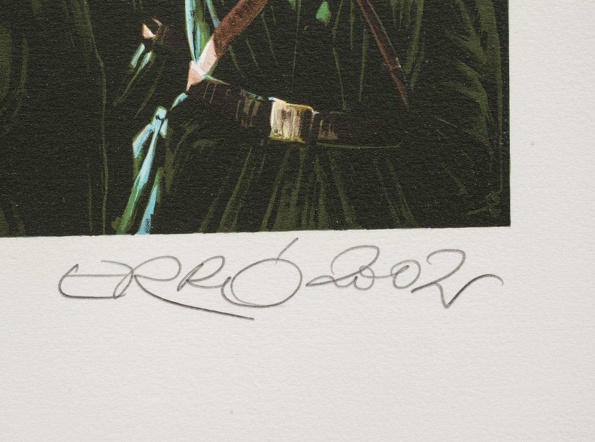 GUDMUNDUR ERRÓ, färglitografi, signerad och numrerad 196/200, daterad 2002.