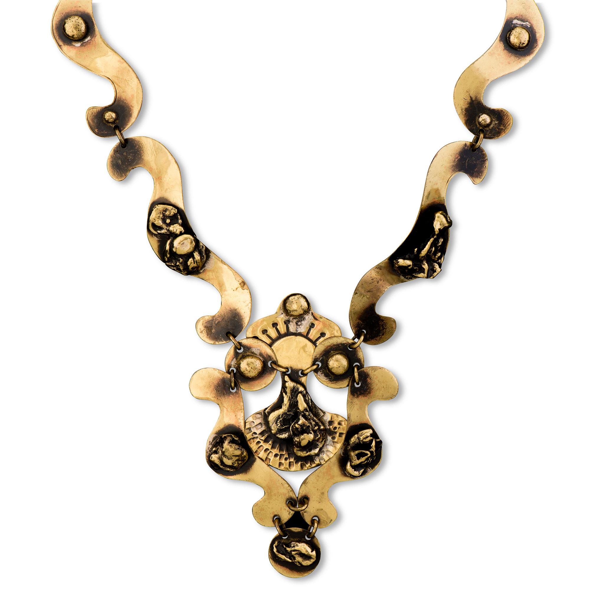 SEPPO TAMMINEN, NECKLACE, brass, 1970s.