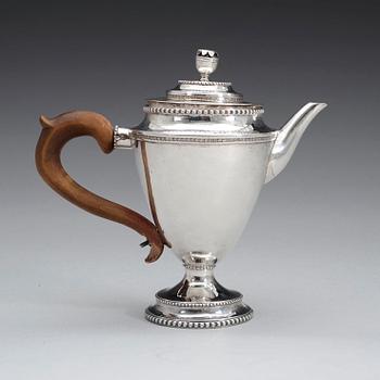 A Swedish 18th century silver tea-pot, marks of Stephan Halling, Örebro 1788.