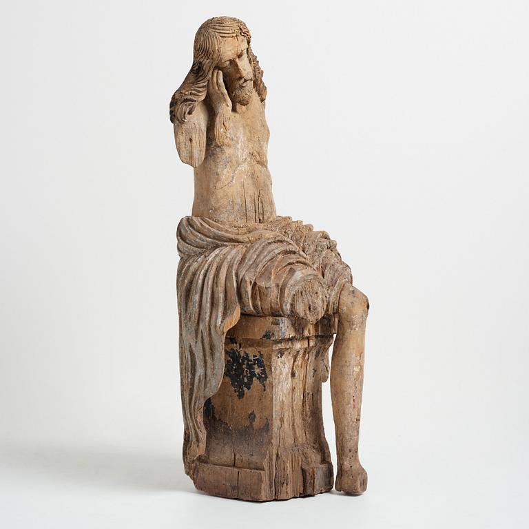 An late 15th century and around year 1600 carved wood sculpture.