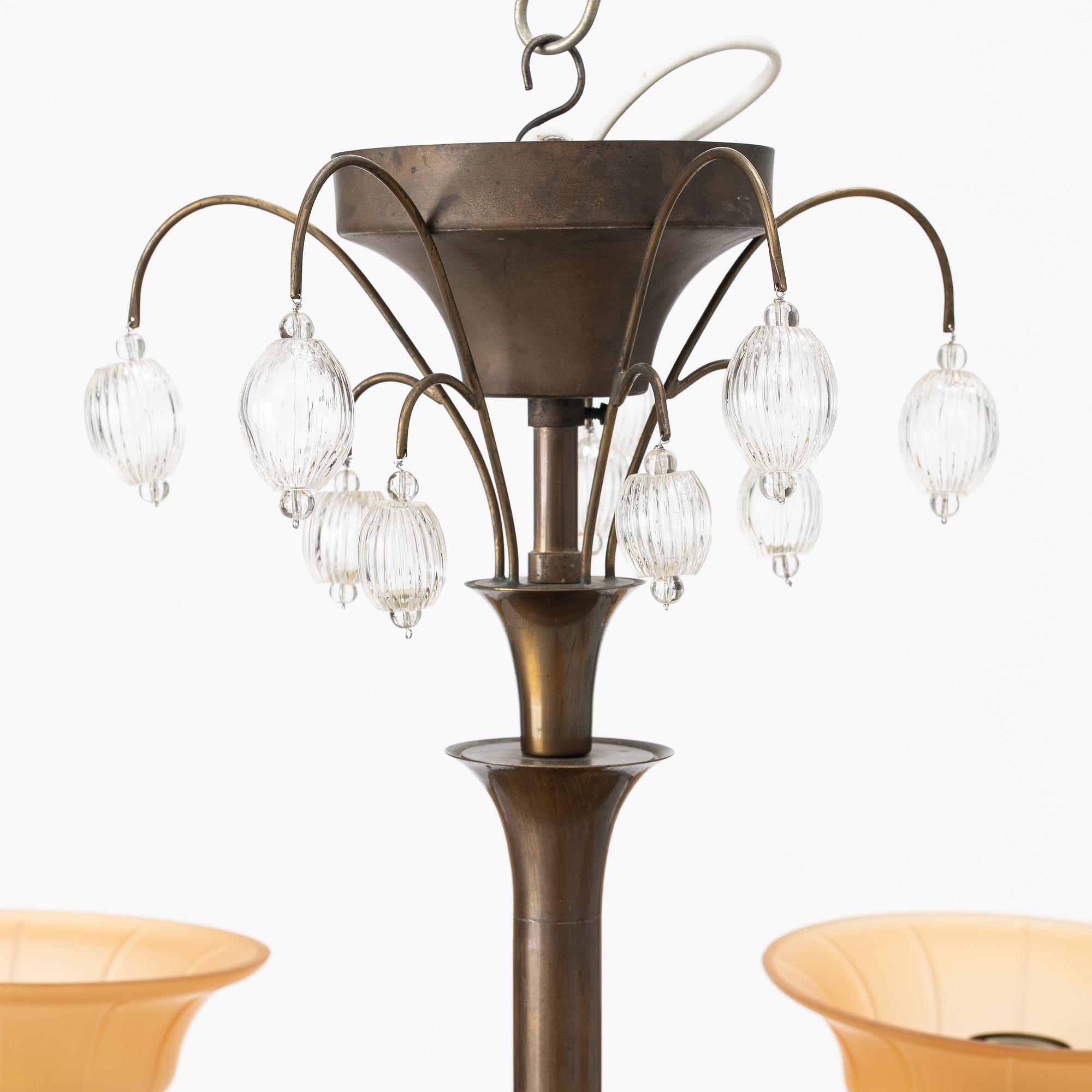 Malmö Metallvarufabrik, attributed to, a ceiling lamp, 1930s.