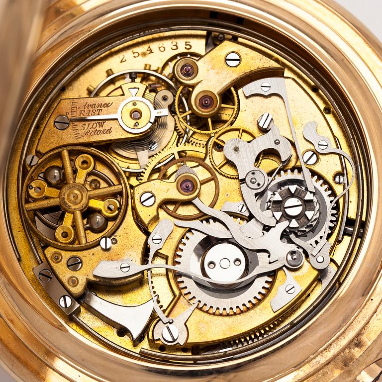 Nestor Delevaux, fickur, savonett, minutrepeter, kronograf, 62,5 mm.