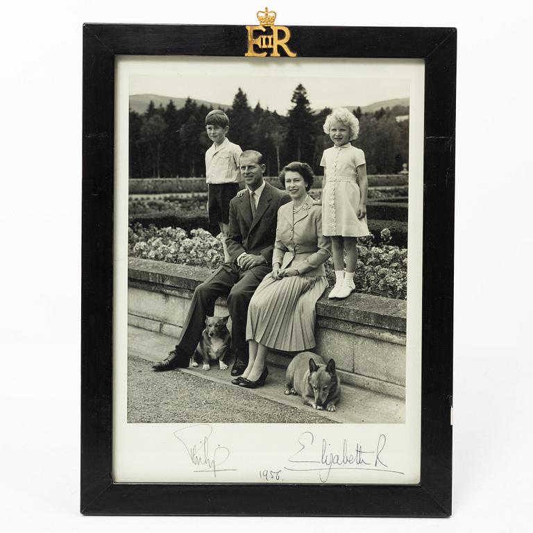 Royal photograph, personally signed by Queen Elizabeth II and Prince Philip, dated 1956.