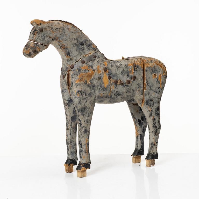 Sculpture, wood, horse, late 19th century.
