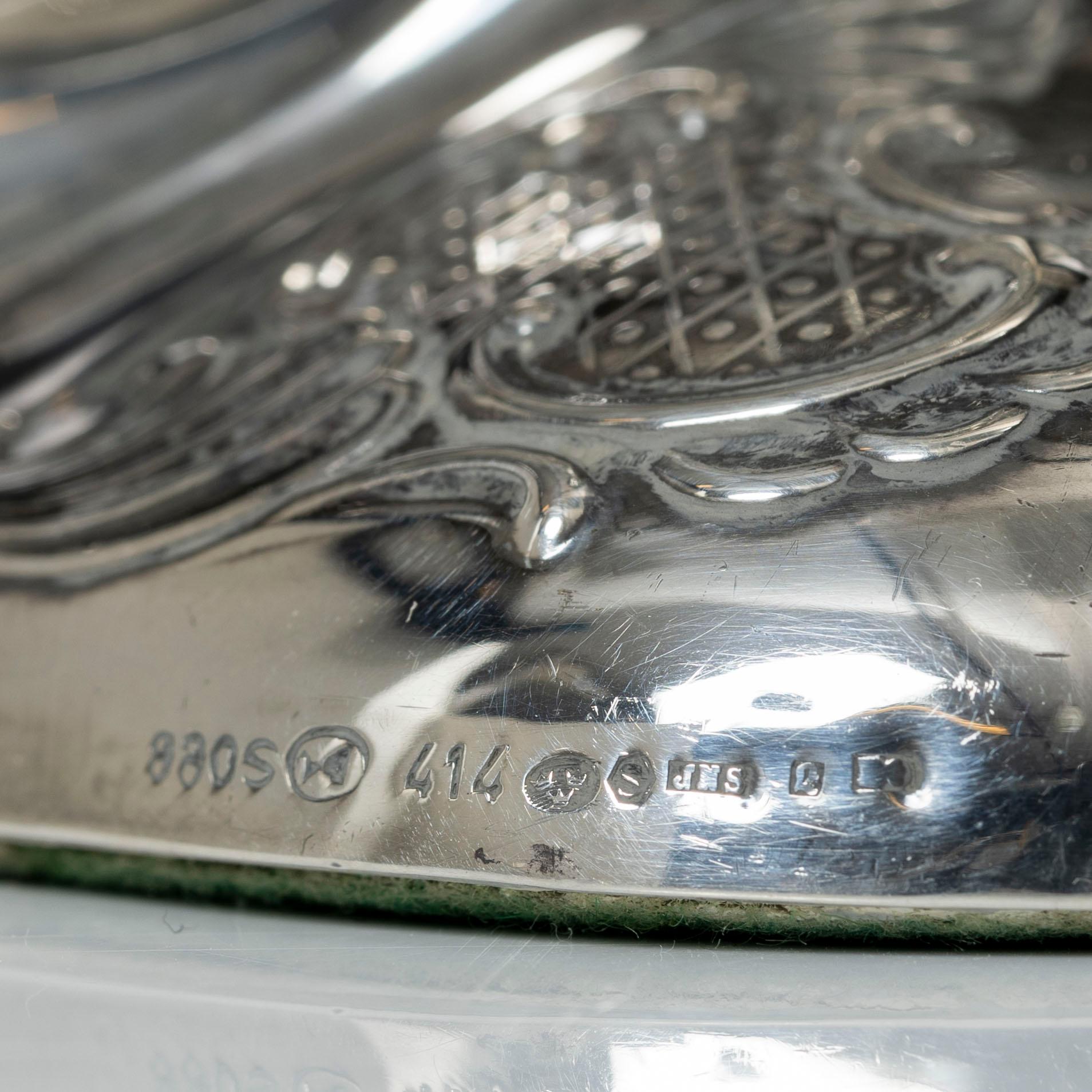 A pair of Norwegian silver candlesticks, mark of Thorvald Marthinsen, Tonsberg, circa mid-20th century.