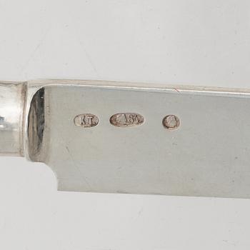 Cutlery set, 88 pieces, silver, mostly Russia, Estonia, including mark of Pawel Akimow Owtschinnikow, Moscow 1874.