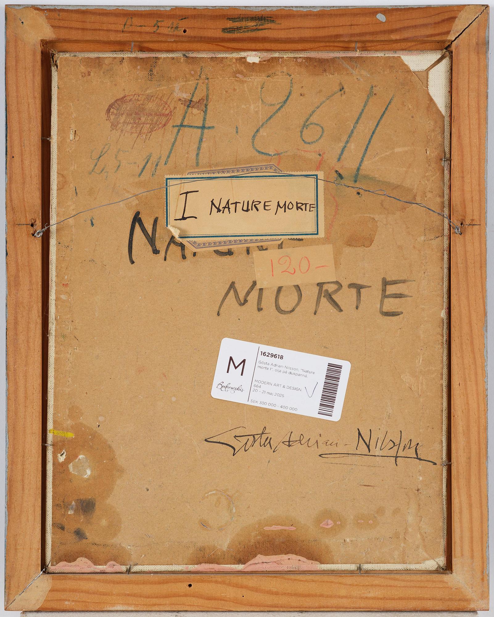 Gösta Adrian-Nilsson, "Nature morte I".