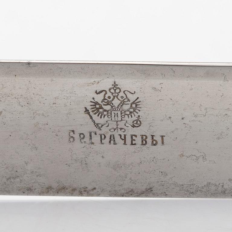 A 59-piece Br. Grachev silver cutlery set, Imperial Warrant, Saint Petersburg, 1898-1908.