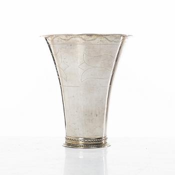 A Swedish silver beaker, mark of Johan Wennerwall, Gothenburg 1761.