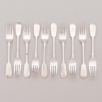 A 20-piece silver Russian cutleryset Moscow 1896.