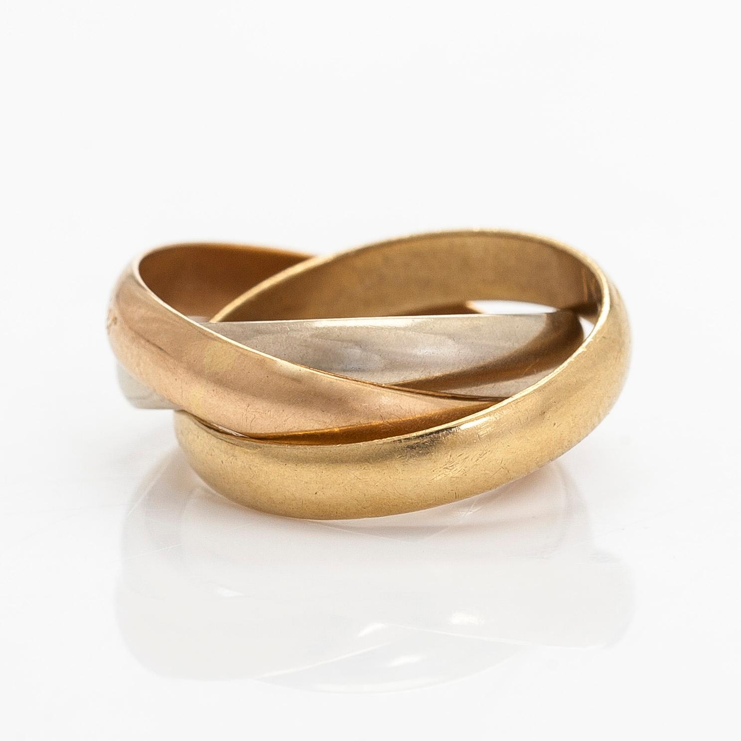 Cartier, ring, “Trinity”, 18K gold in three colours.
