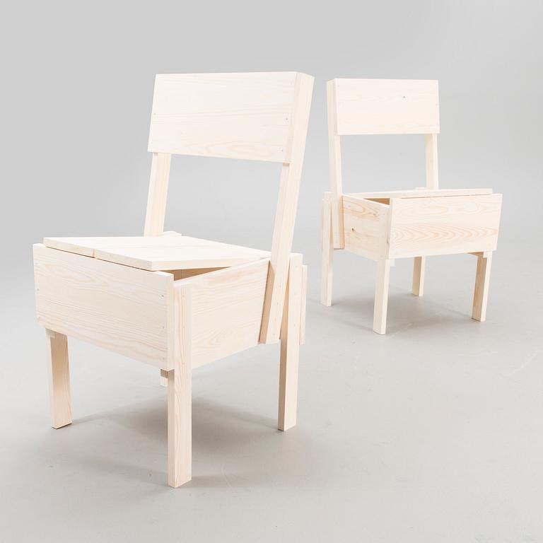 A 21st century pair of "Sedia 1" chairs for Artek, designed in 1974.