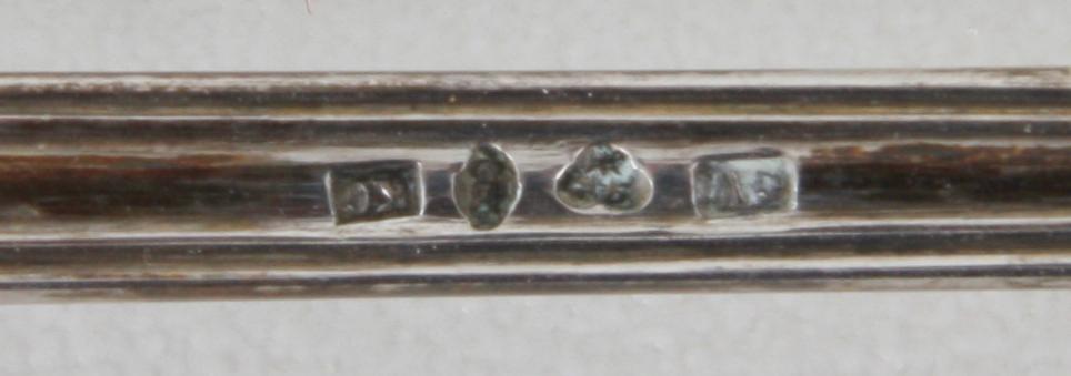 STRÖSKED, silver, "Engelsk snäck", otydl stämplar 1888.