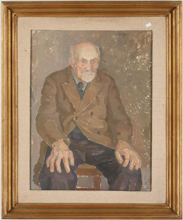 OKÄND KONSTNÄR, olja på pannå, sign E. Håfström.