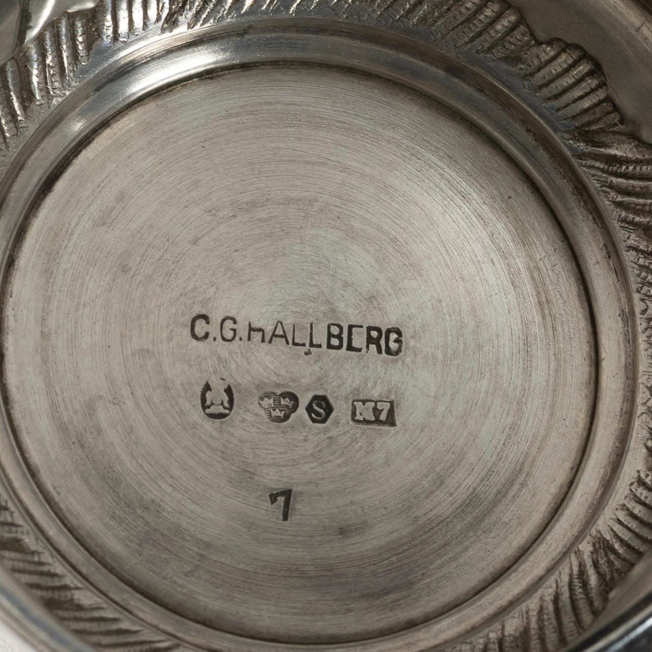 Four Swedish silver beakers, including mark of M Lysell, Trelleborg 1929.