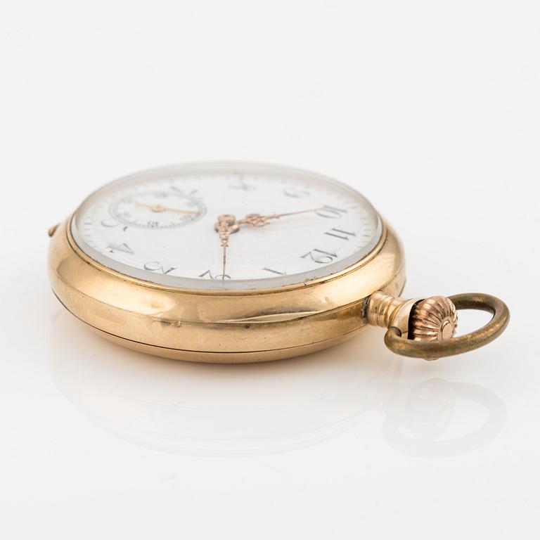 Pocket watch, 14K gold, 34 mm.