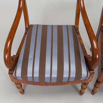 A set of three Biedermeier armchairs, probably St. Petersburg  1820s.