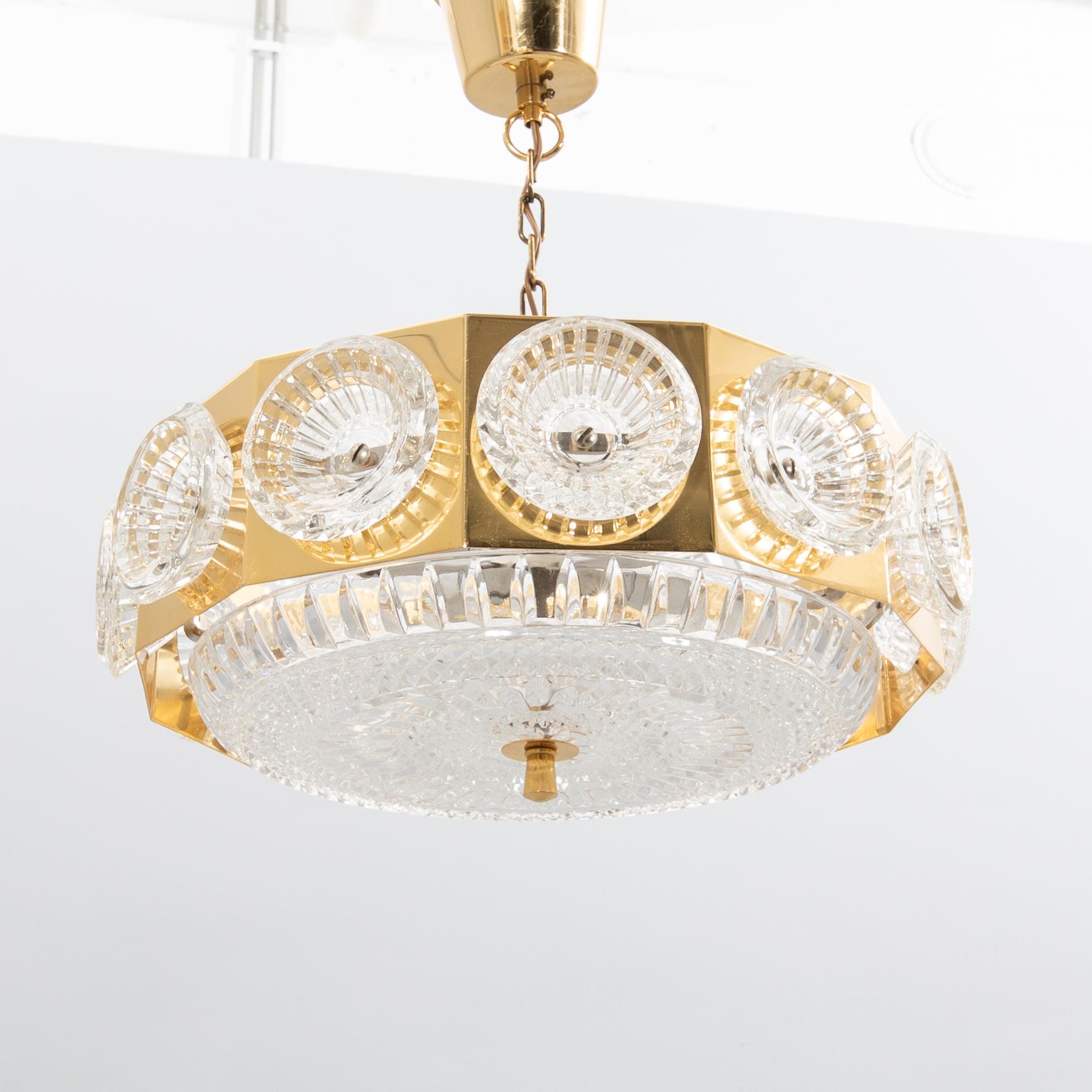 Carl Fagerlund, ceiling lamp Orrefors 1970s.