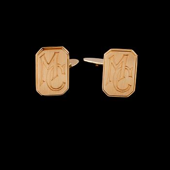 MANSCHETTKNAPPAR, ett par samt FRACKKNAPPAR, ett par, 18K guld, delvis Kaplans, Stockholm, 1963. Vikt 14,7 g.
