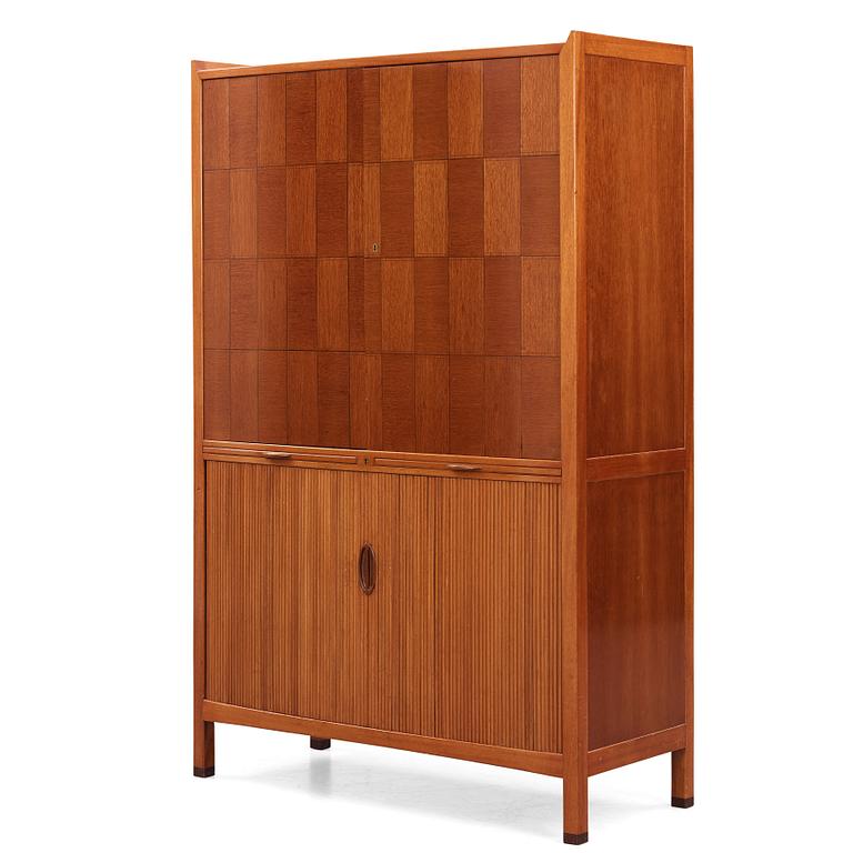 David Rosén, a mahogany and teak cabinet, for Stockholm's Association of Crafts, signed and dated 1959.