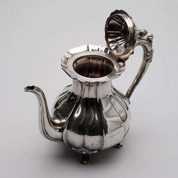 KAFFESERVIS, 3 delar, silver, Kultakeskus Tavastehus 1929-1930. Vikt ca 1387 g.