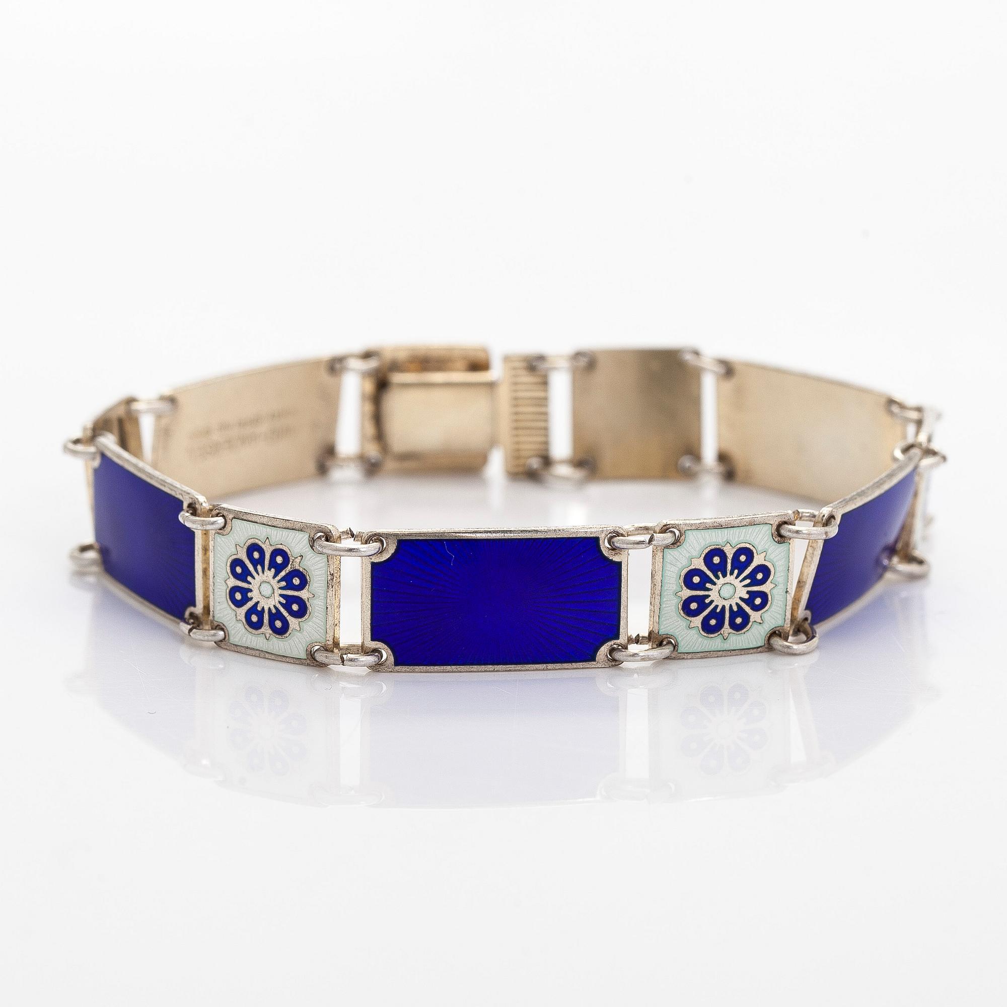 David Andersen, a sterling silver and enamel bracelet, Norway.