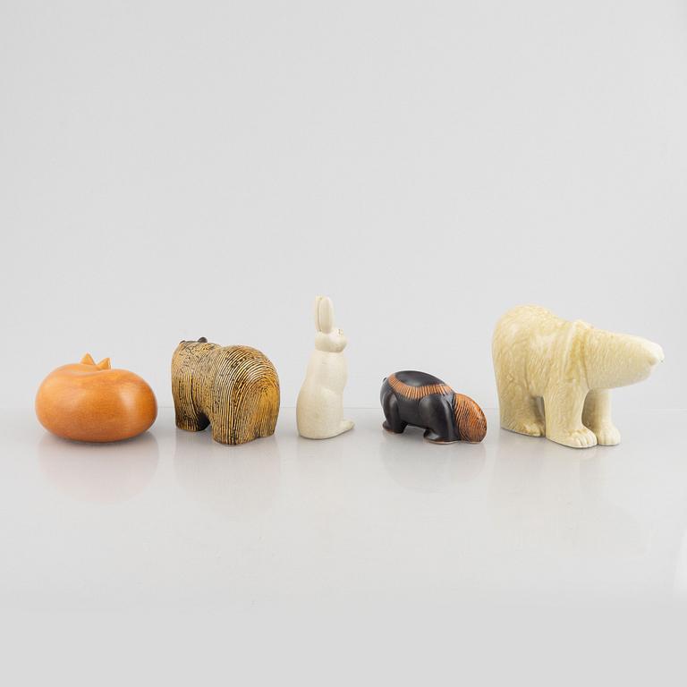 Lisa Larson, figuriner, 5 st, ur serien "Skansen", Gustavsberg.