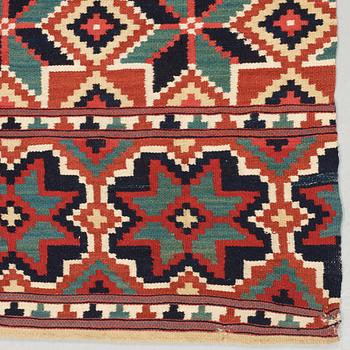 TÄCKE. Rölakan. 198 x 109,5 cm. Skåne omkring 1800. Sannolikt Ingelstads härad.