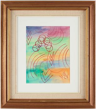 NELL WALDEN, mixed media on paper, signed and dated -68.