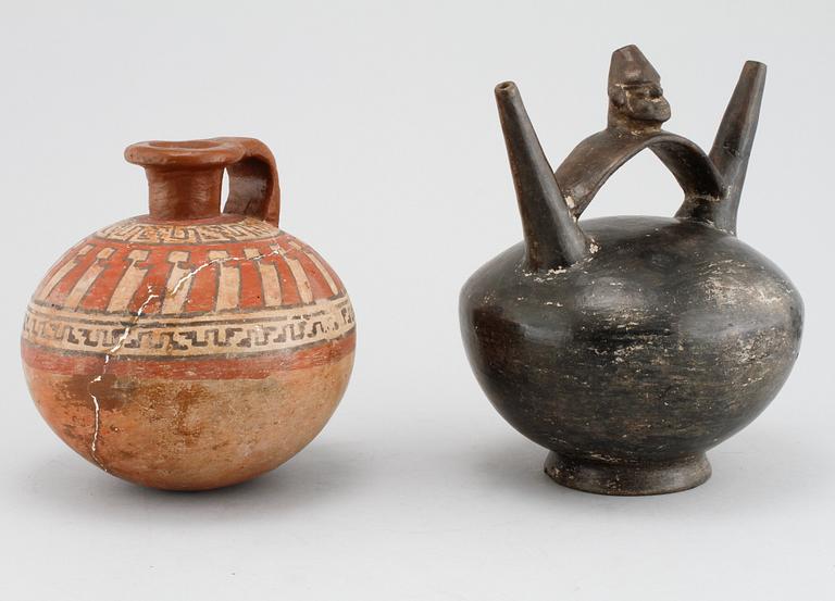 A vessel, so called Moche and Tiwanaku vessel, cheramic, probably made in 19th / 20th century.